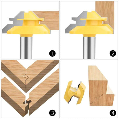 45 Degree Lock Router Bit - 12mm Shank 